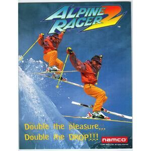 1996 Namco Alpine Racer 2 Arcade Game Flyer Vintage Ephemera